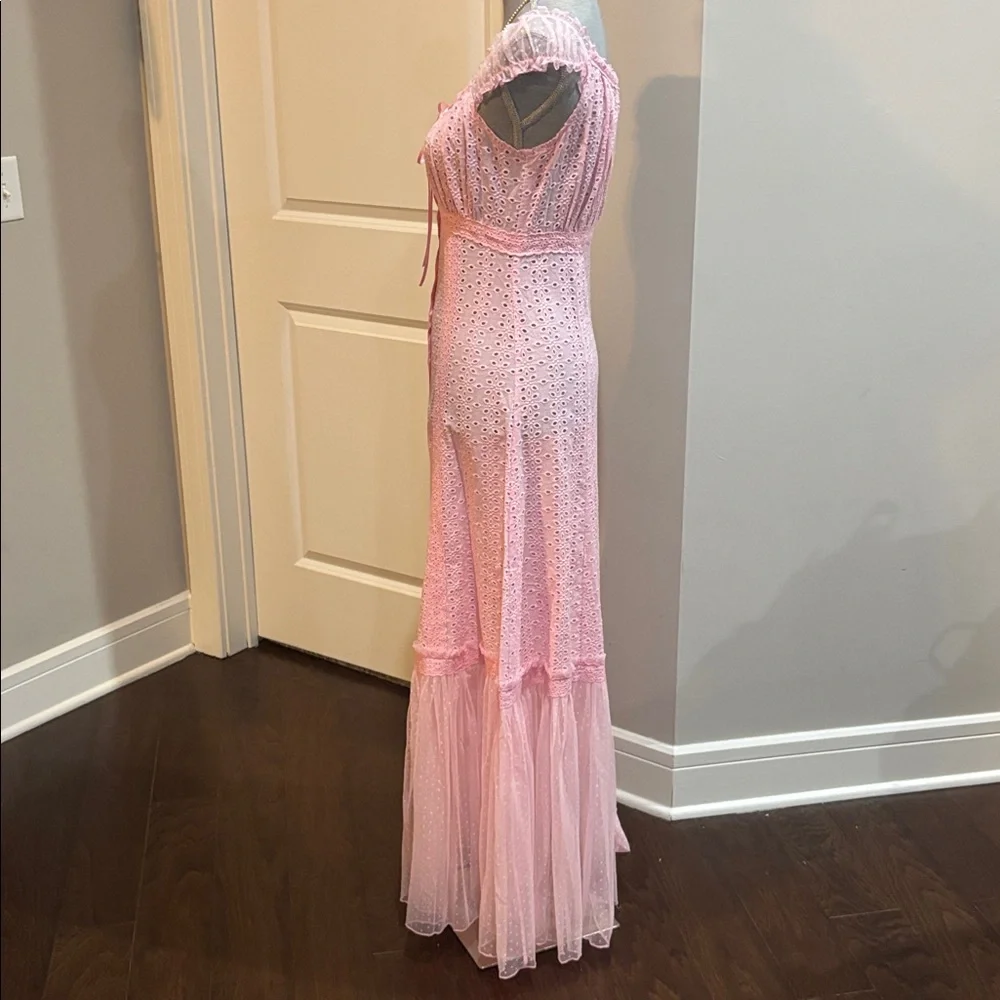 dELiA*s by Dolls Kill Junebug Feels Eyelet Maxi Dress in pink size xs